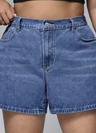 Якісні їдка жіночі джинсові стрейч шорти цупкі варьонки висока посадка батал george 20
