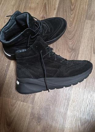 Деми ботинки кроссовки натуральная замша