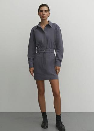 Жiночa сукня міні з котону графітова