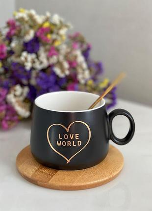 Чашка з блюдцем "любов", 220 мл