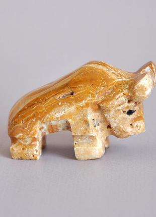 Статуэтка бык из натурального камня оникс, 5х3см (цвет, как на фото)