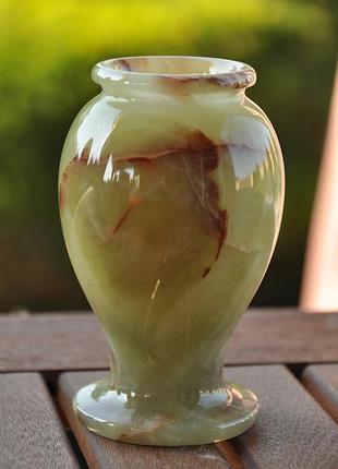 Ваза з натурального каменю онікс, 12 см (колір, як на фото)