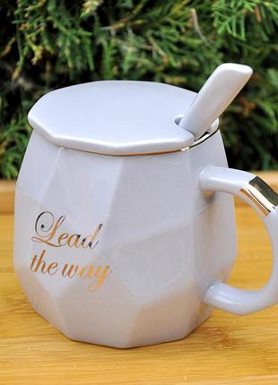 Чашка "емоції", 400 мл (колір - сірий)