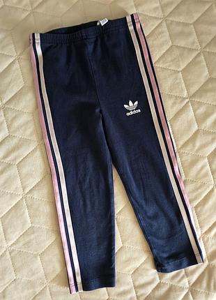 Лосины детские леггинсы спортивные адидас в садик 92 см на девочку