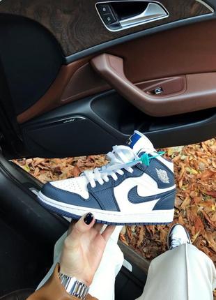 Nike air jordan 1 retro high женские кожаные кроссовки (деми)🆕высокие найк аир джордан🆕