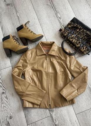 Горчичная курточка экокожа