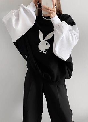 Оригінальний жіночій оверсайз світшот playboy x missguided