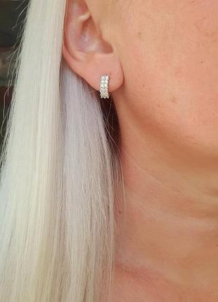 Серебряные круглые серьги 4