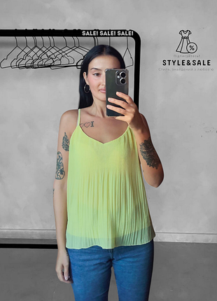 Модная длинная майка плиссе хс 34 42 h&amp;m