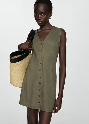 Сукня міні на ґудзиках плаття літнє мини платье на пуговицах