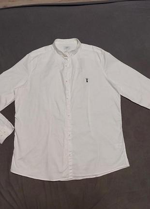 Рубашка оригинал бренд next slim fit stretch oxford xxl длинный рукав
