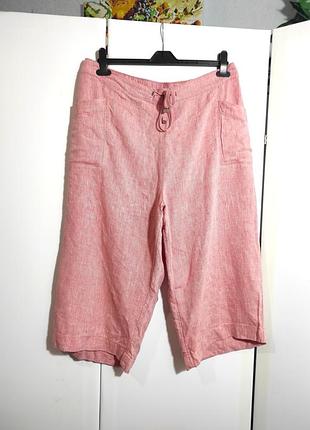Укороченные брюки, в составе лен