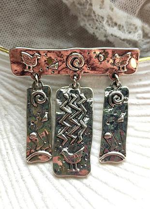 Брошь в стиле jj jonette, птица, подвески