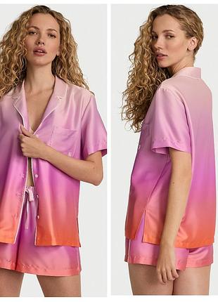 Victoria´s victorias secret виктория сикрет сатиновая пижама, glazed satin ombré short pajama set