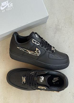 Кросівки nike air force 1 low black molten metal swoosh