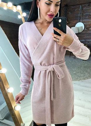 Распродажа 🏷 теплое ангоровое платье под пояс