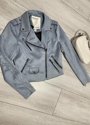 Косуха жіноча під замш river island, куртка голуба