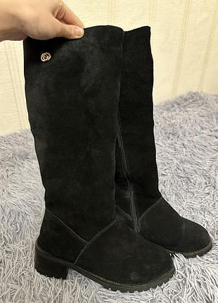 Замшеві жіночі чоботи