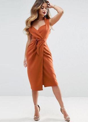 Распродажа платье asos миди с шалевым воротником