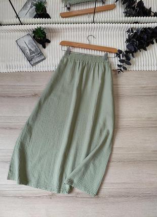 Хлопковая муслиновая юбка миди shein p l