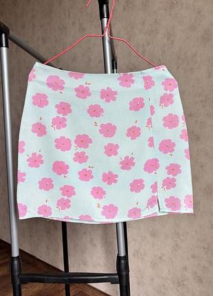 Юбка спідниця літня з квіточками