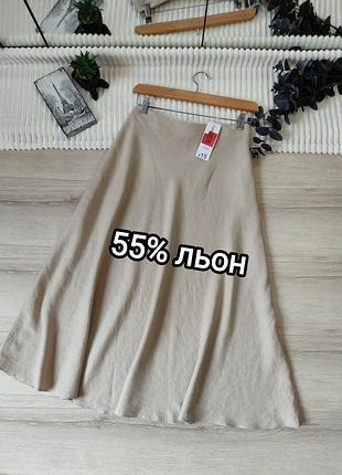 Новая льняная юбка миди george батал