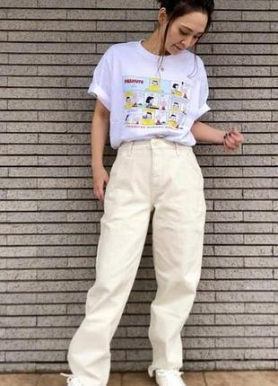 Білі щільні джинси банани ретро