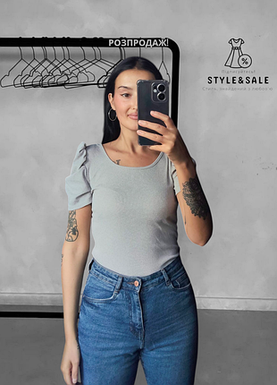 Шикарное серое боди в рубчик италия