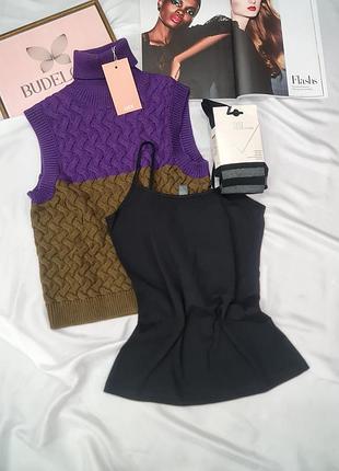 Женская жилетка, майка и теплые колготки