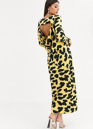 Платье сатиновое в анималистический принт, размер 52 (арт1950)