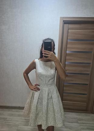 Платье шампань с золотом