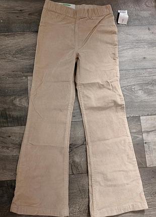 Вельветовые брюки для девочки беж и черные 134-140