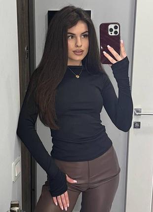 Стильний лонгслів з довгим рукавом🖤