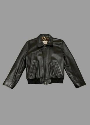 Теплий шкіряний бомбер осіння куртка з утеплювачем з натуральної шкіри вітрівка кожанка косуха вітровка тепла шкірянка шкіряна куртка оверсайз