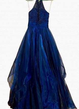 Сукня вечірня sherri hill максі темно-синя sm