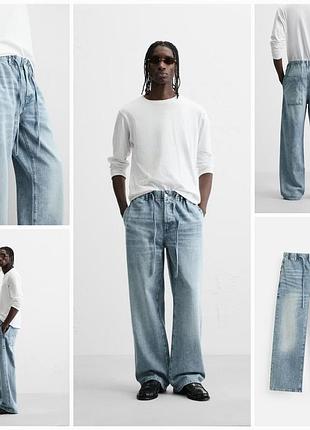 Трендовые стильные джинсы-джоггеры relaxed fit от zara. текущая коллекция