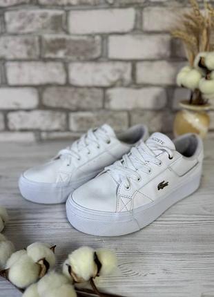 Стильные кроссовки must have lacoste, 40,5 белые