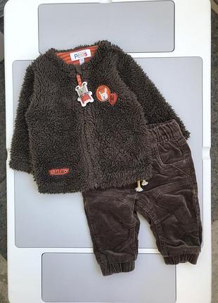 Класний теплий якісний костюм на осінь штани кофта меховушка