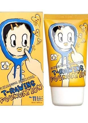 Легкий тональный крем elizavecca skin liar t-rawing foundation spf 50+pa+++ тон 11