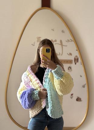 Кардиган жіночий плюшевий вʼязаний