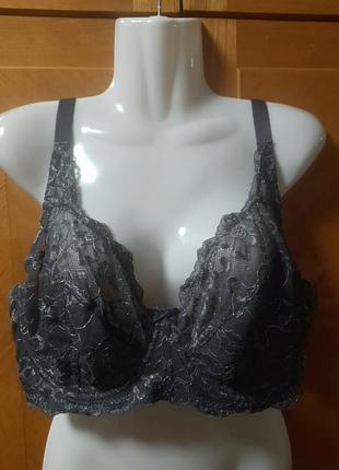 Кружевной красивый мягкий бюстгалтер с люрексом р.40 d bonmarche, косточки, просвечивает
