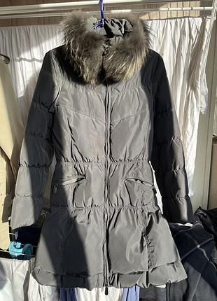 Зимняя куртка итальялия,на пуха с мехом