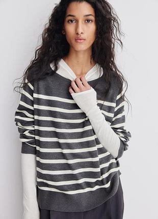 Джемпер в полоску  оверсайз  h&m 3