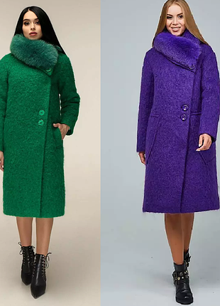 Пальто зимнее длинно-ворсовое stoccolma lisa, н/м песца, р. 44-54, украина