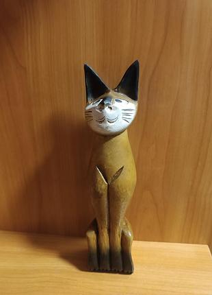 Дерев'яна фігурка кота з англії/25,5 см/ручна робота