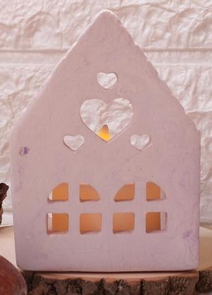 Свечанок домик из гипса