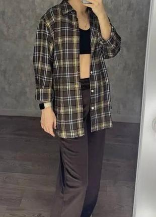 Рубашка в клетку женская тренд