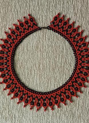 Неймовірно красива силянка, намисто, кольє. червоно-чорного кольору