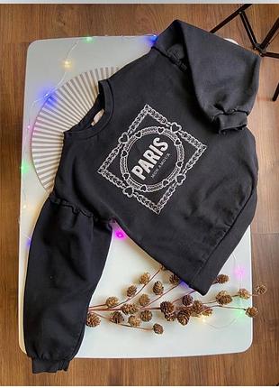 Чорний світшот на флісі