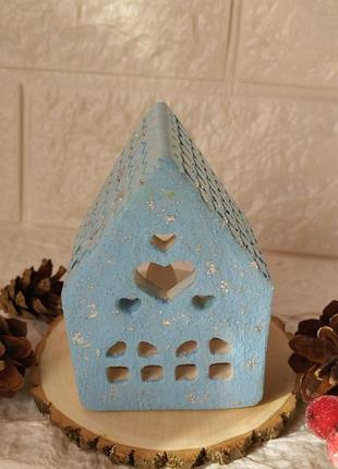 Свічник будиночок гіпсовий